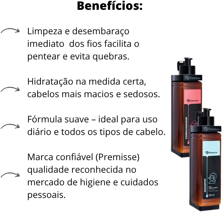 Kit Dispensers Parede + Shampoo Condicionador Sabonete Líquido 400ml Hotelaria Clínica Salão Hotel Spa Organização Economia Moderno Discreto